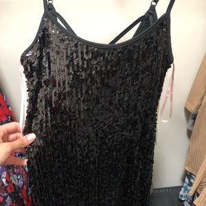 BLACK SEQUIN FLAPPER STYLE DRESS
